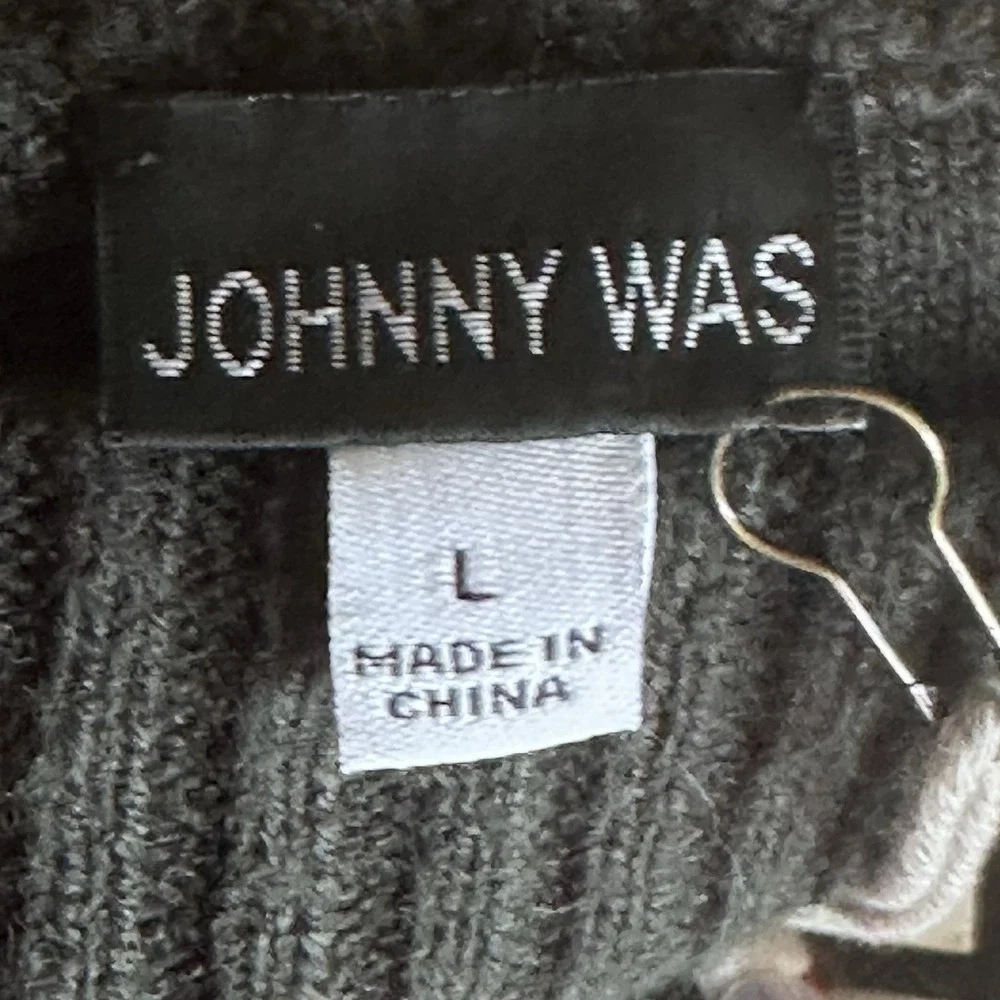 JOHNNY WAS ZUFU EMBROIDERED DOG‎ SWEATER SIZE LARGE M69423  NEW